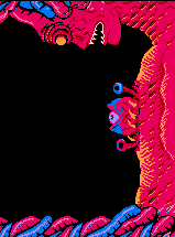 The eye thing bursts from the body's chest to attack!