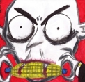 A bold, dynamic painting of one ghastly vegetarian Nosferatu! One of my personal favorites.