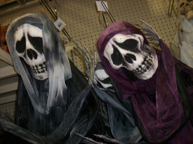 an entire aisle of the place was devoted to large hanging skeletons of which these gloomy gooses were the first to grab me - Menards Halloween Decorations an entire aisle of the place was devoted to large hanging skeletons of which these gloomy gooses were the first to grab me - Menards Halloween Decorations