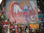 My grandmother's alien painting, designed by me as a small child.