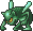 leaps and spits blue fireballs.