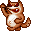 Tanuki - throws glowing symbols as it drums its belly.