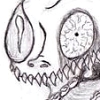 I love this one's freakish jaws and asymmetrical eyes.
