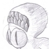 I love the upside-down face and huge fanlike limbs.
