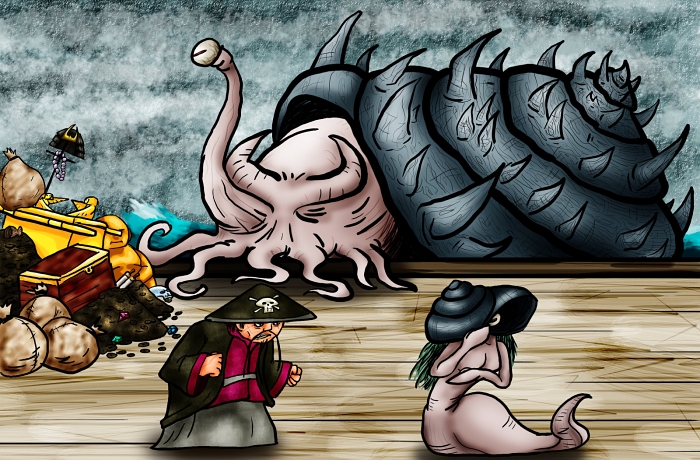 A nicel illustration of the popular story, with the monster in two equally cool forms!