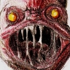 Possibly competing with leader's for the creepiest yha-who ever, I love the nasty, slobbery yawn of this baby-faced ghoul.