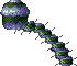 Weird macelike growths in the cave level.