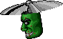 Flying monster heads from the first stage.