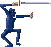 Silly, wiggly-legged ninjas. All they do is walk around with their swords sticking out.