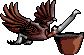 A giant pelican that flies overhead dropping...something?