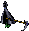 This cute reaper does nothing but float around in the first stage. Not noticeably animated.