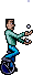 Some juggling unicyclist.