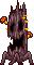 Haunted tree stumps spit mushrooms at you.