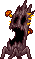 Haunted tree stumps spit mushrooms at you.