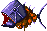 Evil floating fish that spit tinier fish.