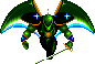 Flies far off in the background, then dashes at you. Very tough.