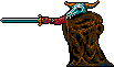 These bull-skull heads just stand in place and hack with their swords, until they're attacked...