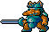 Piglike goblins that charge toward you with their swords.