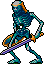 Skeletons attack with their swords and may sometimes remember that they hold a shield.