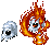 These skulls rise up on columns of flame and spit fireballs.