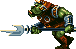 Gamorrean Guards either charge or throw axes