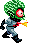 Martians, not very animated, attack with bubble-guns.